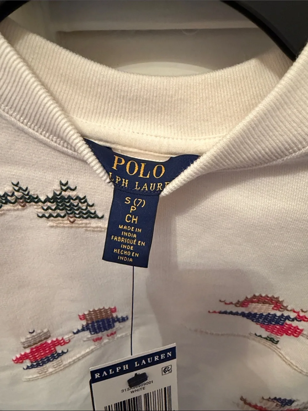 Polo Ralph Lauren beige Ski Scene Embroidered kids Sweatshirt S